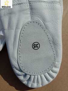 MBAANI – chaussons de ballet souples pour femmes, tige en cuir véritable, doublure en coton, chaussures de danse plates, taille 29, chaussons de ballet pour enfants et adultes - Product Image 5