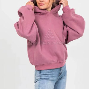 เสื้อฮู้ดดี้สีพื้นสำหรับผู้หญิง ทรงโอเวอร์ไซส์ ระบายอากาศได้ดี เสื้อผ้าฤดูหนาวสำหรับผู้หญิง ทรงโอเวอร์ไซส์ ระบายอากาศได้ดี - Product Image 3
