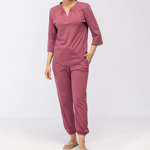 Most Selling Regular Fit Two Matching Piece Set <b>Women</b> Clothing Custom Lounge Wear Comfort Cozy Style Soft Loungewear <b>Women</b> Sets - Product Image 1