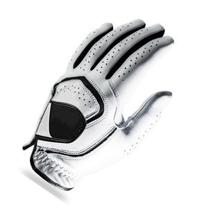 ถุงมือหนังสีขาวดำสำหรับกอล์ฟ QASWA SPORT แบบเต็มนิ้ว ปิดด้วยหัวเข็มขัด สำหรับขี่มอเตอร์ไซค์ หนังแกะแท้ 100% ใช้ได้ทุกสภาพอากาศ - Product Image 2