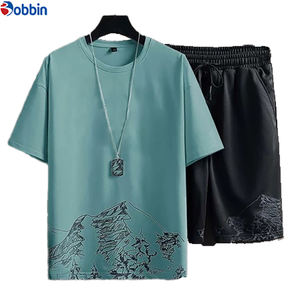 ชุดเสื้อยืดและกางเกงจ็อกเกอร์ผ้าฟลีซทรงโอเวอร์ไซส์สำหรับผู้ชายและผู้หญิง สวมใส่สบาย สไตล์ไฮสตรีท ระบายอากาศได้ดี เหมาะสำหรับฤดูร้อน รับผลิตตามแบบ - Product Image 1