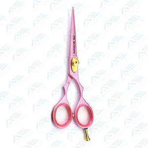 Ciseaux de coiffeur rose clair, élégants, en métal, acier inoxydable, écologiques, réutilisables, avec repose-doigts pour la coupe de cheveux - Product Image 6