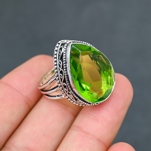Gorgeous Hot Selling Trendy Modern GREEN <b>PERIDOT</b> Gemstone <b>Ring</b> Solid 925 Sterling Silver Handmade Jewelry Wholesale Factory - Product Image 2