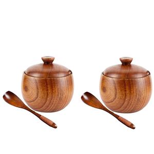 Pot à épices en bois durable avec couvercle pour un rangement écologique de la cuisine - Product Image 1