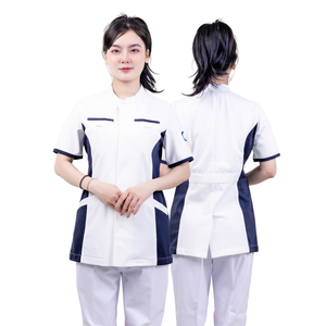 <b>Japanese</b> Cotton Surgical Woman Doctor Nurse Suit New Style Spa Uniform for Women Wholesale Short Length OEM/ODM Low MOQ - Product Image 1