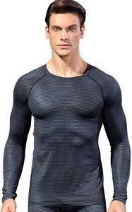 Men's Compression Long Sleeve Performance Shirt Premium Quick Dry Compression Base <b>Layer</b> <b>Top</b> Men's Athletic Compression Training - Product Image 2