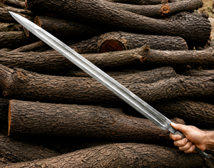 Espada Vikinga de Damasco Hecha a Mano, Hoja de Espiga Completa de 34 Pulgadas para Fabricación, Bricolaje – Hoja de Colección Medieval Vikinga - Product Image 5