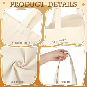 Personalized Design Heavy-Duty Eco-Friendly Washable <b>Canvas</b> Tote <b>Bags</b>-Large Capacity (15.74x13.77 Inches) Zipper/<b>Drawstring</b> - Product Image 5