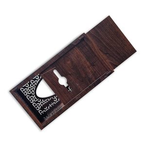 Boîte à mouchoirs universelle en bois, design chinois traditionnel, faite à la main, finition marron miel, écologique - Product Image 5