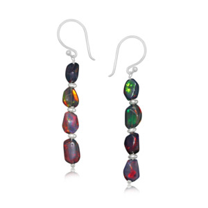 High Quality tumble bead linear dangle <b>earrings</b> tumble bead drop <b>earrings</b> - Product Image 5