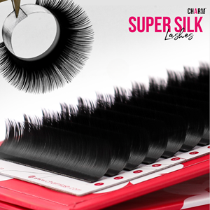 Extensions de cils en soie Charmlash en gros, plateaux d'extensions de cils, fibres PBT coréennes de haute qualité, individuelles - Product Image 1