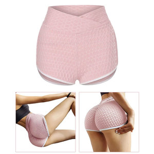 Shorts de yoga taille haute pour femme, violet uni, style vintage avec nœud, respirant, en coton et élasthanne, coupe sportive, élastique, pour l'entraînement - Product Image 4