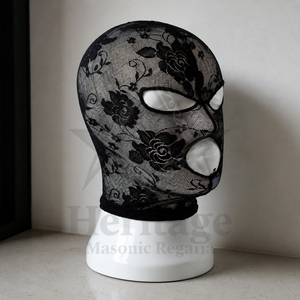HMR Floral Lace Mesh Face <b>Mask</b> Balaclava Breathable For <b>Bondage</b> & Fetish - Product Image 2