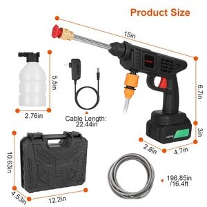 Portatile Cordless 48V 12000mAh elettrico lavaalimentazione 363PSI ad alta pressione acqua spruzzatore 2 ugelli per auto ricaricabile - Product Image 3