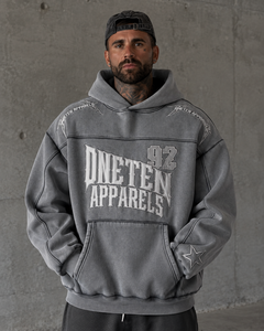 ONETEN APPARELS Sweat-shirt à capuche unisexe surdimensionné pour le streetwear, délavé à l'acide, 100% coton French Terry, coupe classique, hiver - Product Image 4