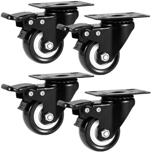 Most Popular 2 Inch Quiet Excellent Locking Casters Polyurethane Swivel Casters For Shopping Cart Furniture Workbench