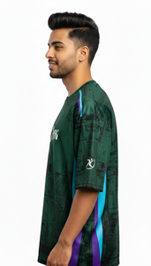 เสื้อยืดโอเวอร์ไซส์สไตล์สตรีทแนวเมือง พิมพ์ลายแบบซับลิเมชั่น สำหรับผู้ชาย สวมใส่สบาย ทรงหลวม ทันสมัย - Product Image 3