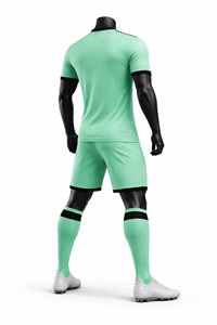 Conjunto de Camiseta de Fútbol Personalizada para Hombre, Manga Corta, Verde Menta y Negro, Transpirable, Absorbe la Humedad, Cuello de Poliéster, para Todas las Temporadas - Product Image 5