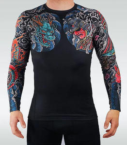 เสื้อรัดกล้ามเนื้อแขนยาวสำหรับบราซิลเลียนยิวยิตสูแบบปรับแต่งได้สำหรับผู้ชาย - ผ้าสแปนเด็กซ์น้ำหนักเบา ทนทาน อุปกรณ์ศิลปะการต่อสู้ที่ใช้งานง่าย - Product Image 1