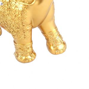 Thailand Golden Auspicious Mother and Child <b>Elephant</b> Resin Crafts Home Living Room TV Cabinet <b>Decoration</b> <b>Elephant</b> Ornaments - Product Image 4