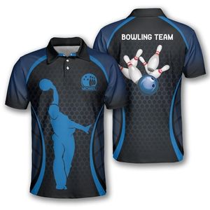 Customizable Men's Team <b>Bowling</b> Jersey Polo Shirt 100% Polyester Quick Dry Breathable Durable Fabric Sublimation Sportswear for - Product Image 1
