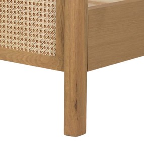 Modern Rattan <b>Headboard</b> and Footboard <b>Bed</b> Frame Wooden Bedstead Natural Wood Color and Natural Panel <b>Bed</b> for Hotel Home Bedroom - Product Image 5