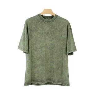 T-shirt Homme Oversize Style Vintage 2026, Délavé aux Minéraux, Personnalisé, Effet Acide, Coton Lourd Délavé à la Pierre - Product Image 5