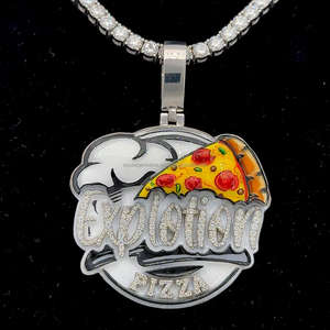 Personalizable 1,5 \ "2 \" 2,5 \ "sólido 925 círculo de plata esterlina colgante VVS diamante Moissanite esmalte HipHop joyería de fiesta para hombres - Product Image 1