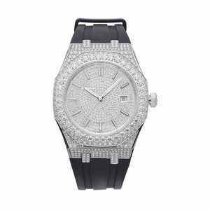 Elegante Reloj de Pulsera Mecánico Automático con Cronógrafo de Diamantes Moissanite VVS, con Acero Inoxidable Blanco, para Hombre, Regalo - Product Image 4