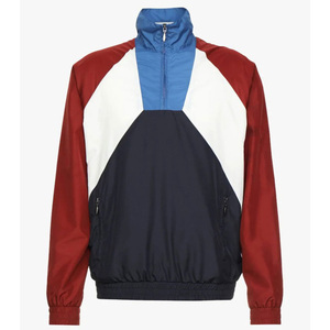 2025 Men's New Style Waterproof Windbreaker Jacket Colour <b>Block</b> Panel Front with Stand Collar Plus Size New Fashion Design - Product Image 2