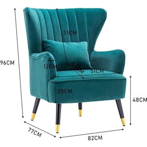Chaise moderne pour salon, chambre à coucher, couloir (vert sarcelle) - Product Image 2