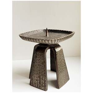 Artisan Craft Iron Candle Holder <b>Rustic</b> Black Candle Holder Unique Iron Candle Stand for Decorative Candle Display and Gifting - Product Image 3