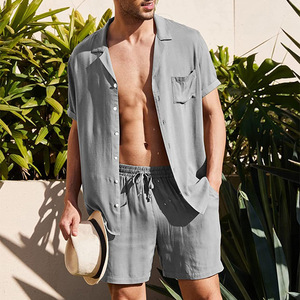 Ensemble de vêtements d'été pour hommes en 2 pièces, chemises à manches courtes et shorts personnalisés, vêtements de plage, ensembles de shorts hawaïens pour hommes en 2 pièces - Product Image 3