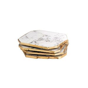 Sous-verres en marbre naturel écologiques, durables et lavables pour le service du thé et du café, vaisselle promotionnelle - Product Image 5