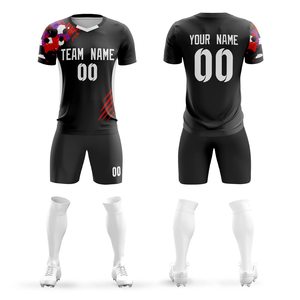 Camisetas de Fútbol Personalizadas Directo de Fábrica, Uniformes Deportivos, Pantalones Cortos, Ropa de Equipo de Secado Rápido, Sublimación, Proveedor OEM - Product Image 1