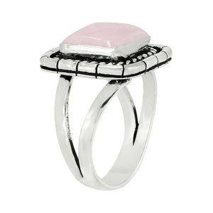 Anillos de Plata de Ley 925 con Diseño Elegante de Cuarzo Rosa, Estilo Vintage, Corte Cuadrado, Anillos de Diseñador para Uso Diario - Product Image 5