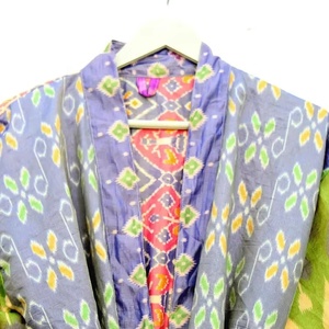 Vintage Patola Polyester Sari Kimono Longue Lune de Miel Robe Taille Unique Femme Kimono - Product Image 1