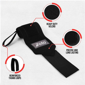 Custom Logo Elastic Weightlifting Wrist Wraps Gym Fitness Support <b>Straps</b> High Quality Powerlifting Bands Wholesale - Product Image 2
