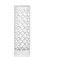 Porte-parapluie moderne en acier inoxydable argenté, motif floral découpé, support cylindrique pour cannes et bâtons de marche, vente en gros