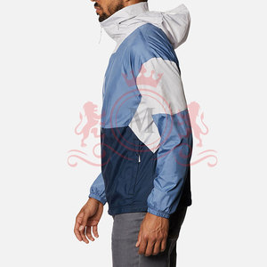 <b>Men's</b> Color Blocking Windbreaker <b>Jacket</b> Hooded Sporty Zipper Closure <b>Lightweight</b> Polyester Spring Outdoor Wear - Product Image 2