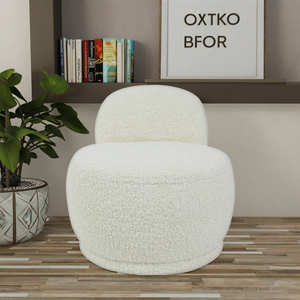 Silla giratoria decorativa para oficina en casa y dormitorio, tapizado con mechones, brazo redondo, sala de estar, sofá para el hogar con función giratoria - Product Image 1