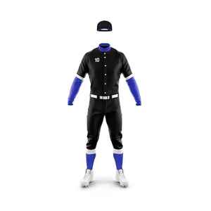 New 100% Polyester <b>Custom</b> Breathable Quick Dry Polo Collar Baseball <b>Uniform</b> Sets Pockets for Men High Quality Lightweight Team - Product Image 2