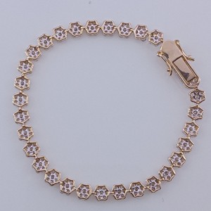5.14 Ct Natural White Brilliant Cut Diamond Tennis Cluster Floral <b>Bracelet</b> 925 Sterling <b>Silver</b> Rhodium Plated Women's Trendy - Product Image 2