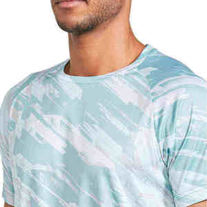 Men's Short Sleeve Geometric Print T-<b>Shirt</b> Quick Dry Regular Fit Casual Wear O-Neck Knitted <b>Polyester</b> <b>Shirt</b> - Product Image 3