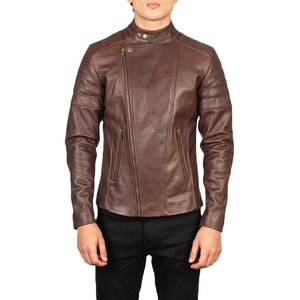 Veste en cuir pour homme au meilleur prix, coupe-vent, avec col montant, logo personnalisé, durable, nouveau style, veste en cuir à capuche - Product Image 2