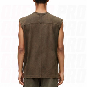 Custom Men’s Acid Wash Sleeveless T-Shirt <b>Vintage</b> Washed Cotton Muscle <b>Tank</b> <b>Top</b> Oversized Gym Vest Fitness Vest Casual - Product Image 4