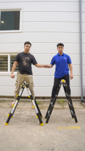 Good Quality VIETLADDERS Black Aluminum 6063 Multi-purpose Combination Structure Foldable <b>Ladders</b> 4x4 Steps 12ft Hotel Use 1 - Product Image 5