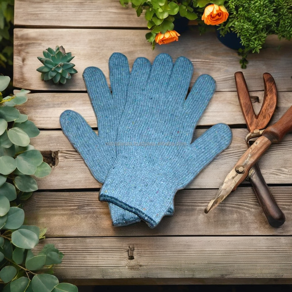 SALE Medium Weight String Knit Disposable Gloves Anti-Slip Anti-Static Anti-Vibration Labor General Purpose Safety Gloves Grey