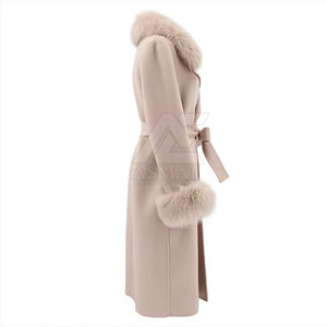 Manteau long en laine pour femme, doux et chaud, vêtement d'extérieur d'hiver, vêtements de mode haut de gamme, fournisseur d'usine en gros, décontracté - Product Image 3