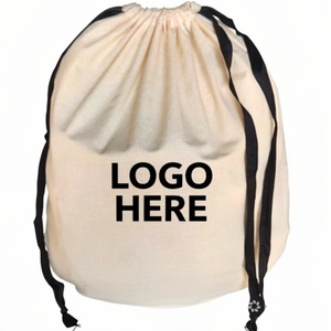 Canvas <b>Drawstring</b> <b>Laundry</b> <b>Bag</b> White Reusable Storage Tote Home & Hotel Use - Product Image 2